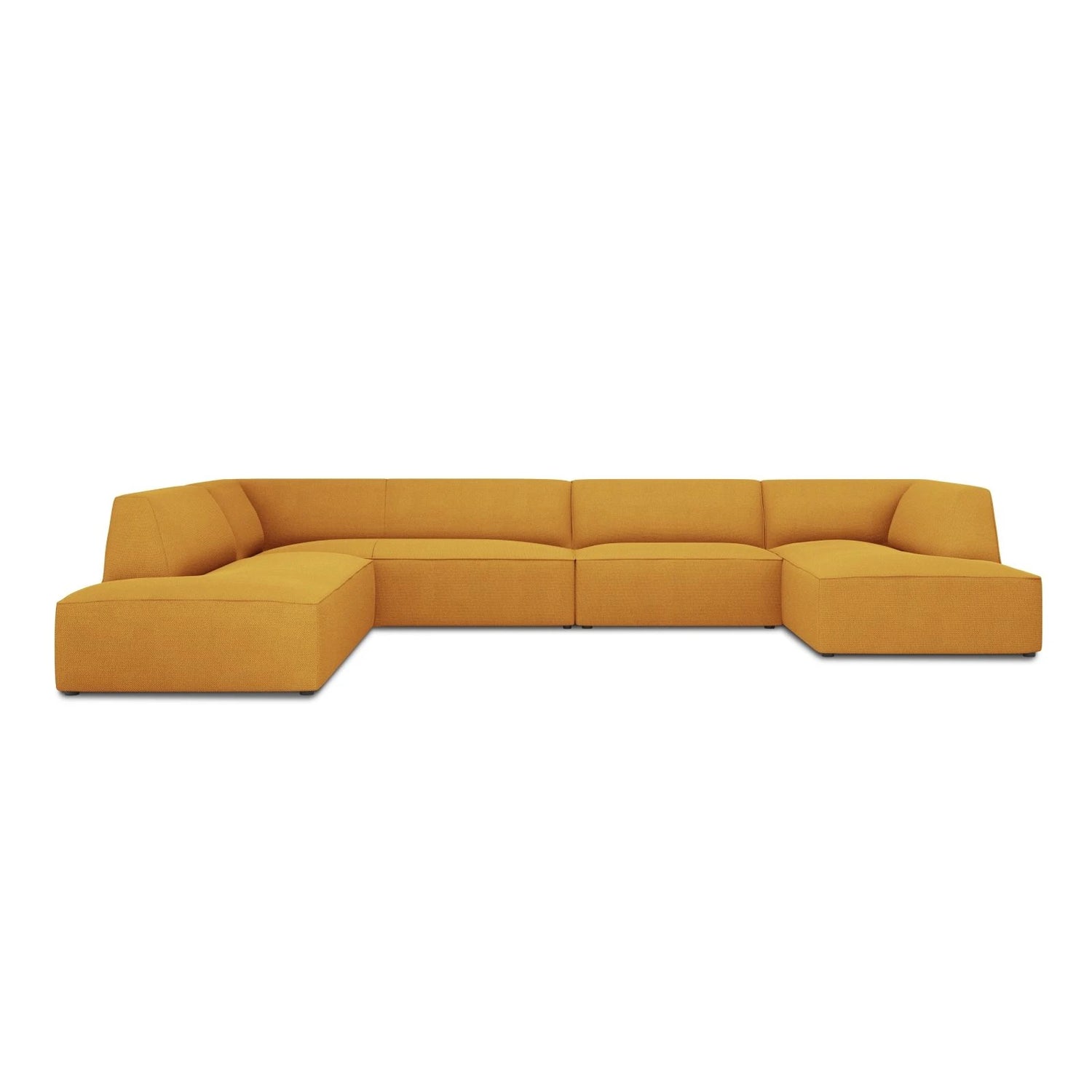 Ruby 7-Sitzer Panorama-Sofa Links, mit Bezug in Strukturierter Stoff (Ota4) in Gelb, 366x273 cm – Bild 1