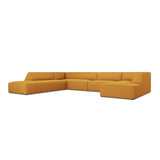 Ruby 7-Sitzer Panorama-Sofa Links, mit Bezug in Strukturierter Stoff (Ota4) in Gelb, 366x273 cm – Bild 3