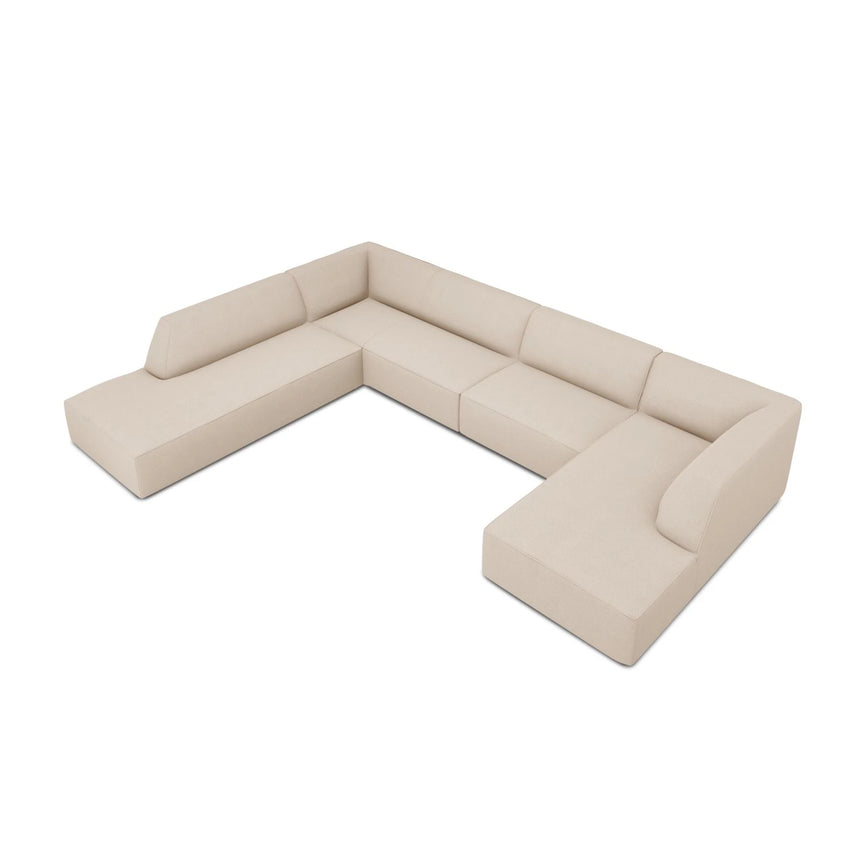 Ruby 7-Sitzer Panorama-Sofa Links, mit Bezug in Strukturierter Stoff (Ota8) in Beige, 366x273 cm – Bild 4