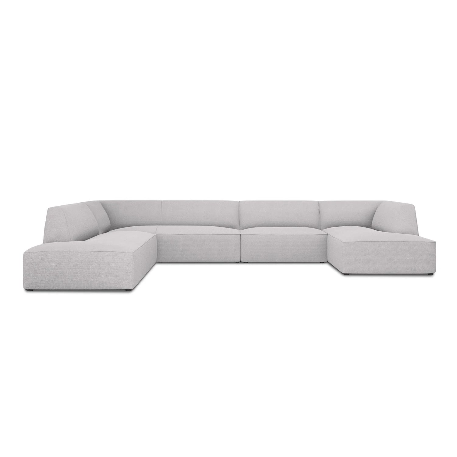 Ruby 7-Sitzer Panorama-Sofa Links, mit Bezug in Strukturierter Stoff (Ota9) in Hellgrau, 366x273 cm – Bild 1