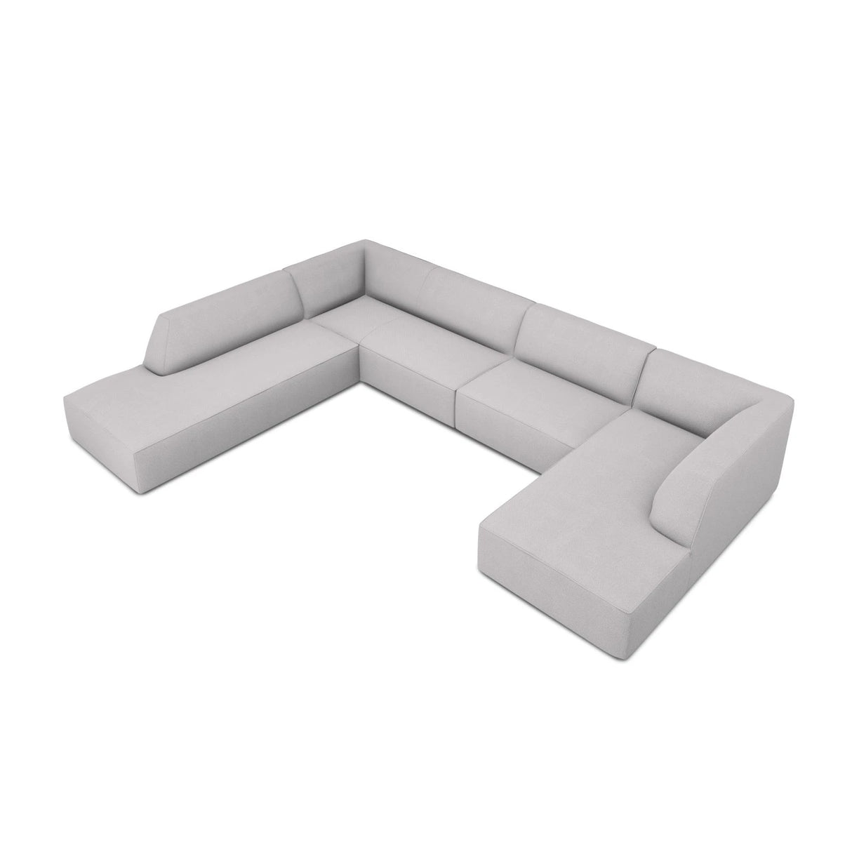 Ruby 7-Sitzer Panorama-Sofa Links, mit Bezug in Strukturierter Stoff (Ota9) in Hellgrau, 366x273 cm – Bild 4