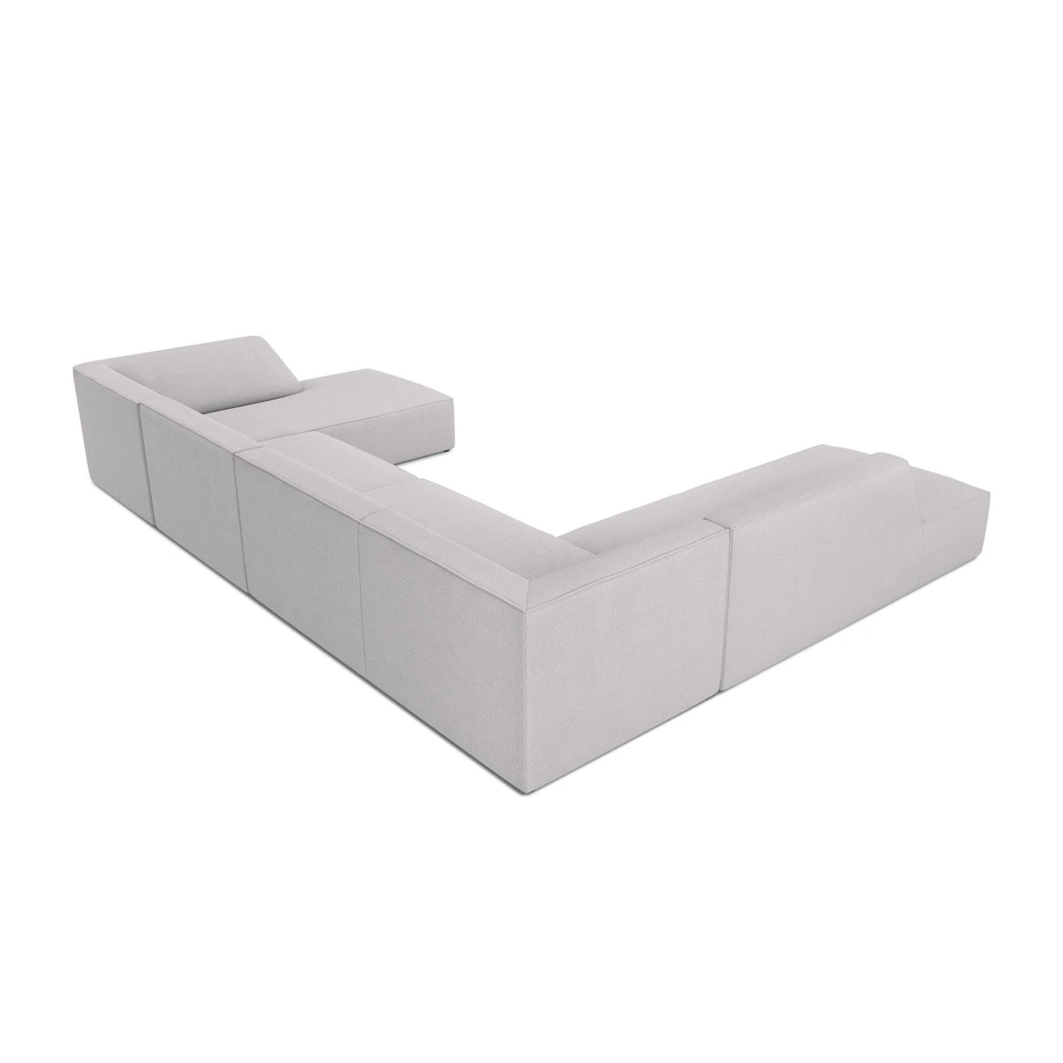 Ruby 7-Sitzer Panorama-Sofa Links, mit Bezug in Strukturierter Stoff (Ota9) in Hellgrau, 366x273 cm – Bild 5