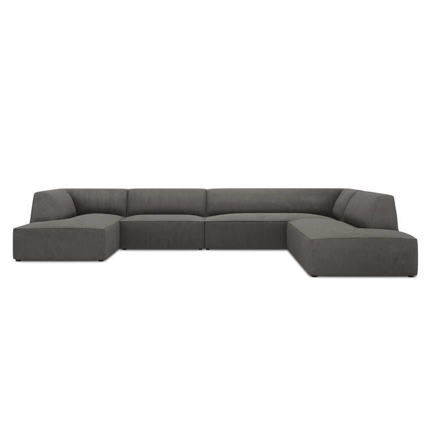 Ruby 7-Sitzer Panorama-Sofa Rechts, mit Bezug in Cord (ScaAnt) in Dunkelgrau, 366x273 cm – Bild 1