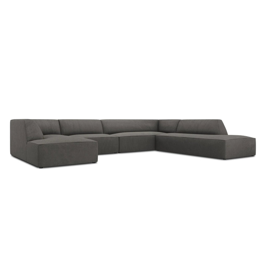Ruby 7-Sitzer Panorama-Sofa Rechts, mit Bezug in Cord (ScaAnt) in Dunkelgrau, 366x273 cm – Bild 5