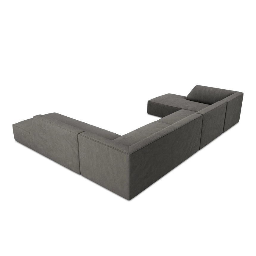 Ruby 7-Sitzer Panorama-Sofa Rechts, mit Bezug in Cord (ScaAnt) in Dunkelgrau, 366x273 cm – Bild 7