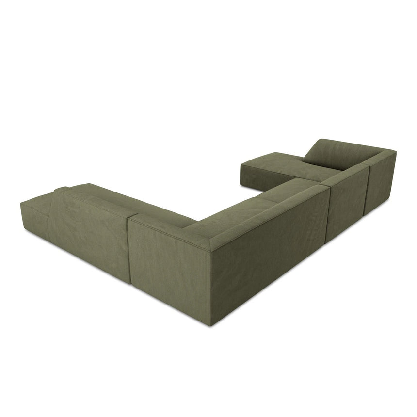 Ruby 7-Sitzer Panorama-Sofa Rechts, mit Bezug in Cord (ScaFor) in Grün, 366x273 cm – Bild 7
