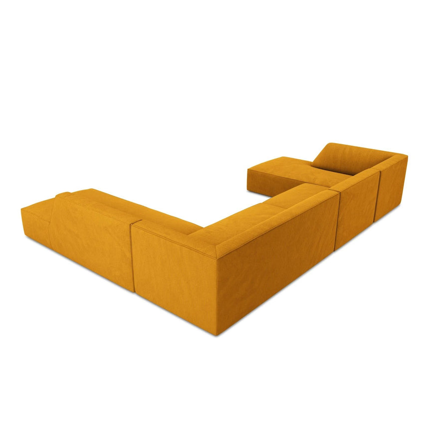 Ruby 7-Sitzer Panorama-Sofa Rechts, mit Bezug in Cord (ScaMos) in Gelb, 366x273 cm – Bild 7