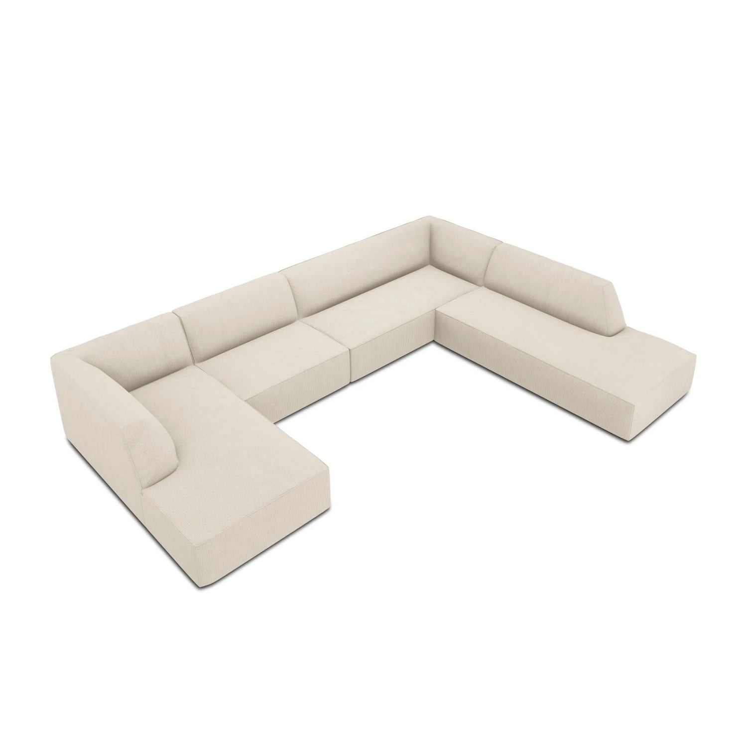 Ruby 7-Sitzer Panorama-Sofa Rechts, mit Bezug in Samt, Cord oder Strukturstoff, 366x273 cm – Bild 6