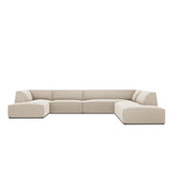 Ruby 7-Sitzer Panorama-Sofa Rechts, mit Bezug in Samt (Sal1) in Beige, 366x273 cm – Bild 1