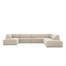 Ruby 7-Sitzer Panorama-Sofa Rechts, mit Bezug in Samt (Sal1) in Beige, 366x273 cm – Bild 1