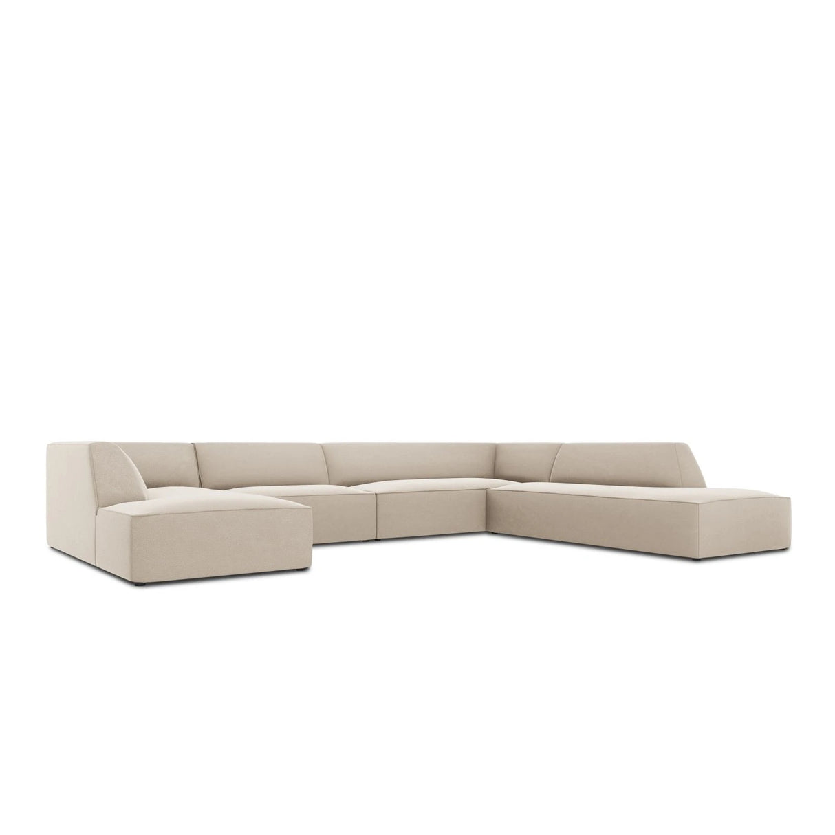 Ruby 7-Sitzer Panorama-Sofa Rechts, mit Bezug in Samt (Sal1) in Beige, 366x273 cm – Bild 5