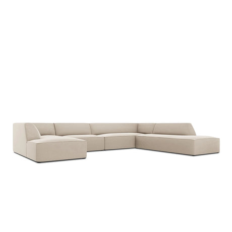 Ruby 7-Sitzer Panorama-Sofa Rechts, mit Bezug in Samt (Sal1) in Beige, 366x273 cm – Bild 5