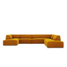 Ruby 7-Sitzer Panorama-Sofa Rechts, mit Bezug in Samt (Sal10) in Gelb, 366x273 cm – Bild 1