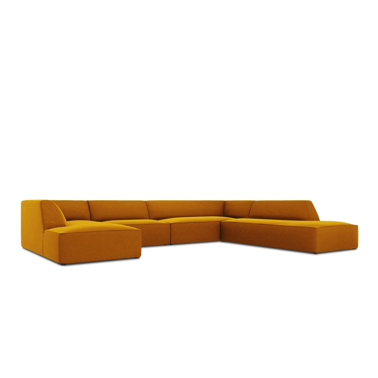 Ruby 7-Sitzer Panorama-Sofa Rechts, mit Bezug in Samt (Sal10) in Gelb, 366x273 cm – Bild 5