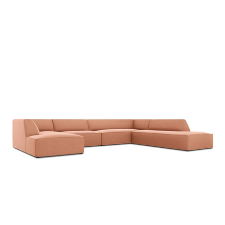 Ruby 7-Sitzer Panorama-Sofa Rechts, mit Bezug in Samt (Sal11) in Rosa, 366x273 cm – Bild 5