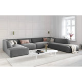 Ruby 7-Sitzer Panorama-Sofa Rechts, mit Bezug in Samt, Cord oder Strukturstoff, 366x273 cm