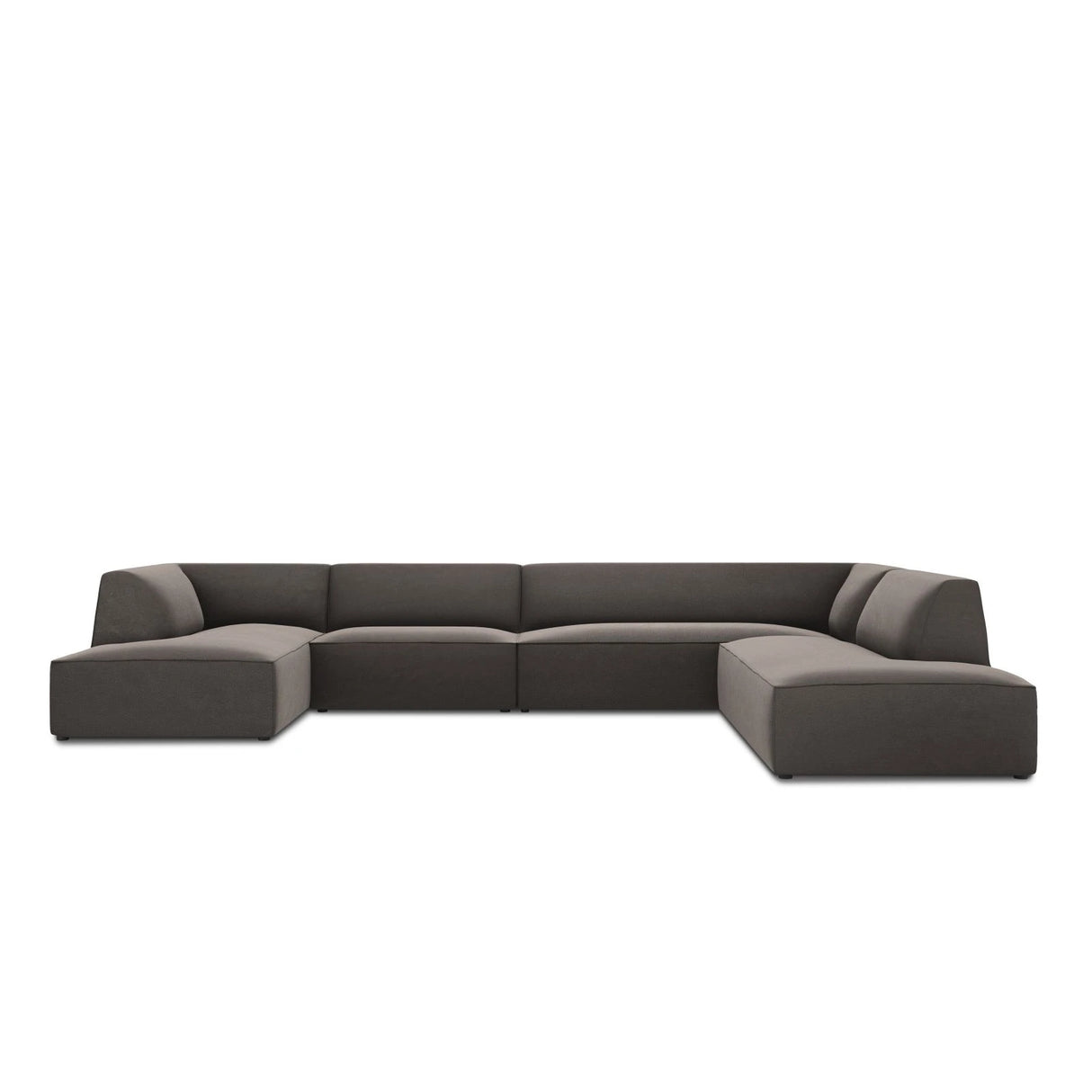 Ruby 7-Sitzer Panorama-Sofa Rechts, mit Bezug in Samt (Sal18) in Dunkelgrau, 366x273 cm – Bild 1