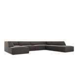 Ruby 7-Sitzer Panorama-Sofa Rechts, mit Bezug in Samt (Sal18) in Dunkelgrau, 366x273 cm – Bild 5