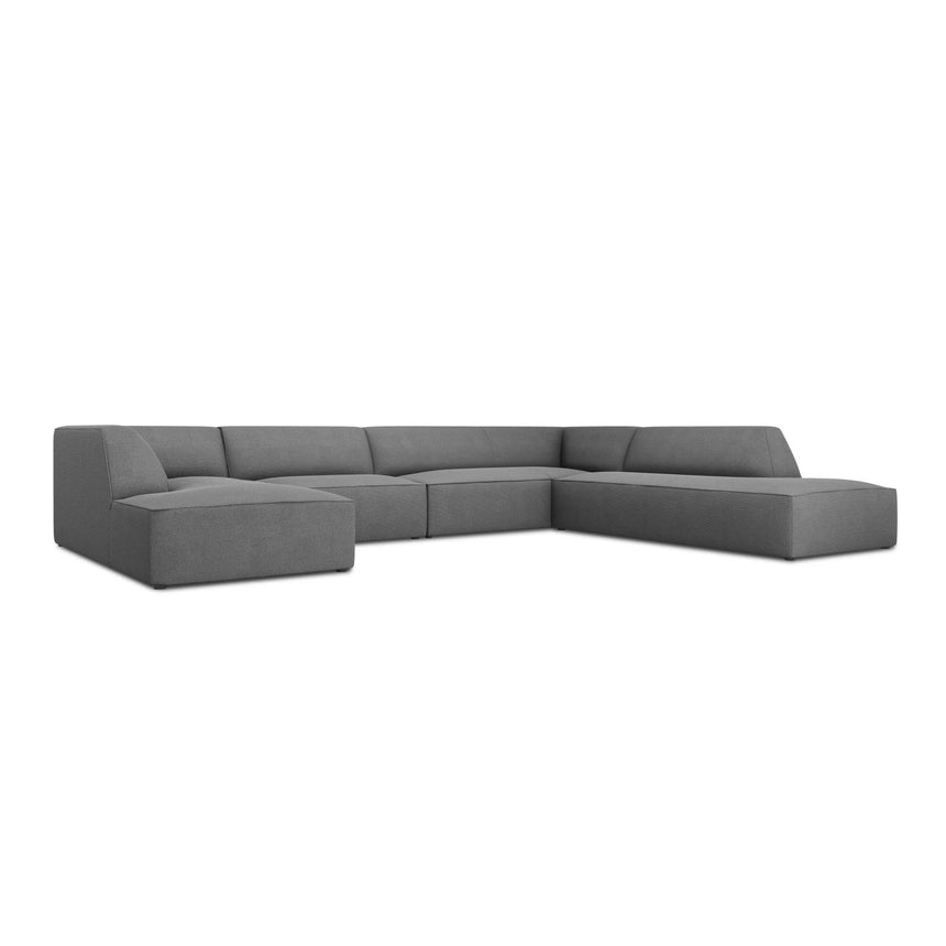 Ruby 7-Sitzer Panorama-Sofa Rechts, mit Bezug in Strukturierter Stoff (Ota11) in Grau, 366x273 cm – Bild 3