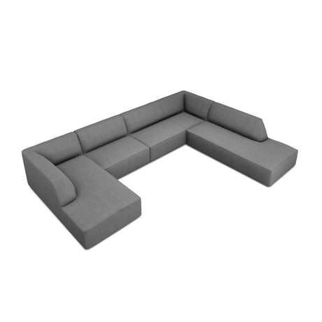 Ruby 7-Sitzer Panorama-Sofa Rechts, mit Bezug in Strukturierter Stoff (Ota11) in Grau, 366x273 cm – Bild 4