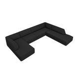 Ruby 7-Sitzer Panorama-Sofa Rechts, mit Bezug in Strukturierter Stoff (Ota12) in Schwarz, 366x273 cm – Bild 4