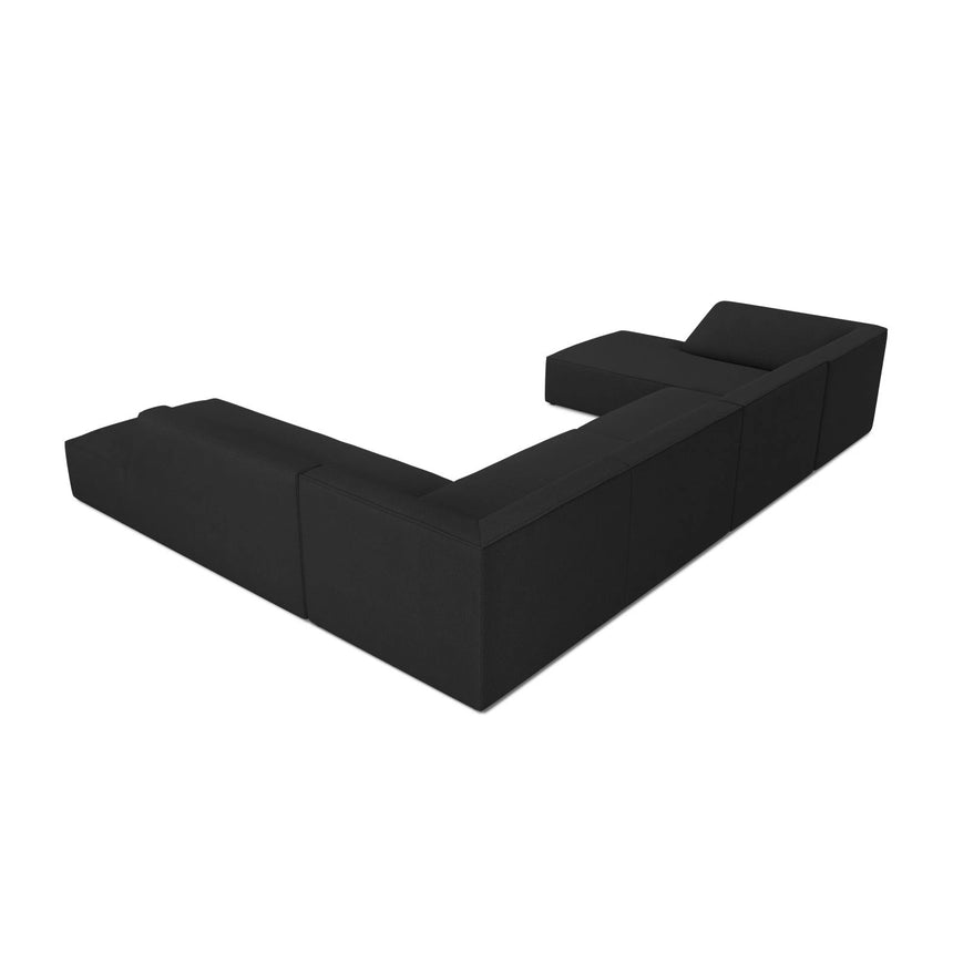 Ruby 7-Sitzer Panorama-Sofa Rechts, mit Bezug in Strukturierter Stoff (Ota12) in Schwarz, 366x273 cm – Bild 5