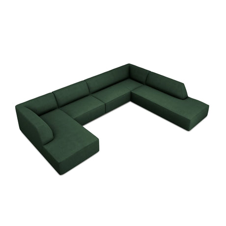 Ruby 7-Sitzer Panorama-Sofa Rechts, mit Bezug in Strukturierter Stoff (Ota14) in Grün, 366x273 cm – Bild 4