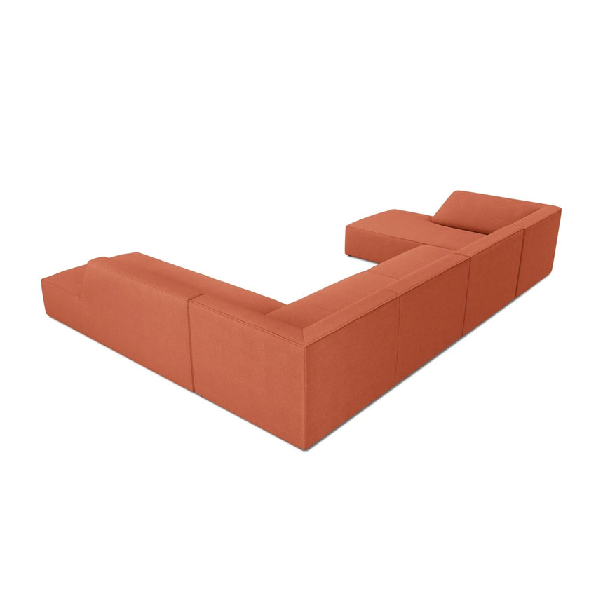 Ruby 7-Sitzer Panorama-Sofa Rechts, mit Bezug in Strukturierter Stoff (Ota2) in Coral, 366x273 cm – Bild 4