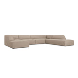 Ruby 7-Sitzer Panorama-Sofa Rechts, mit Bezug in Strukturierter Stoff (Ota7) in Dunkelbeige, 366x273 cm – Bild 3