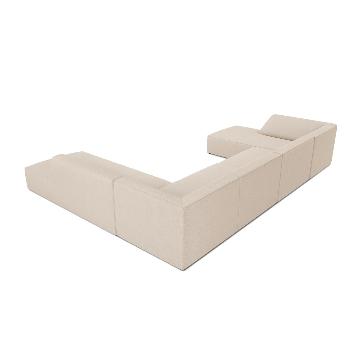 Ruby 7-Sitzer Panorama-Sofa Rechts, mit Bezug in Strukturierter Stoff (Ota8) in Beige, 366x273 cm – Bild 5