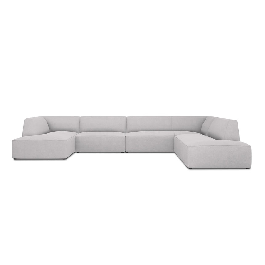 Ruby 7-Sitzer Panorama-Sofa Rechts, mit Bezug in Strukturierter Stoff (Ota9) in Hellgrau, 366x273 cm – Bild 1