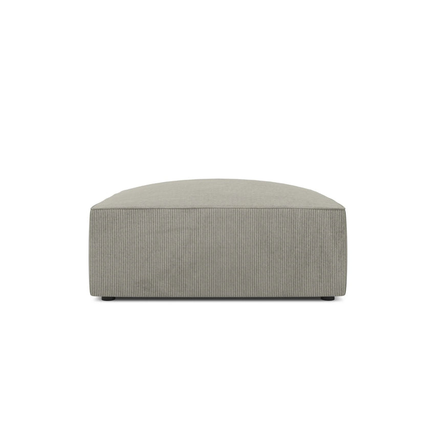Ruby Pouf mit Bezug in Cord (ScaAsh) in Hellgrau, 93x93 cm – Bild 1