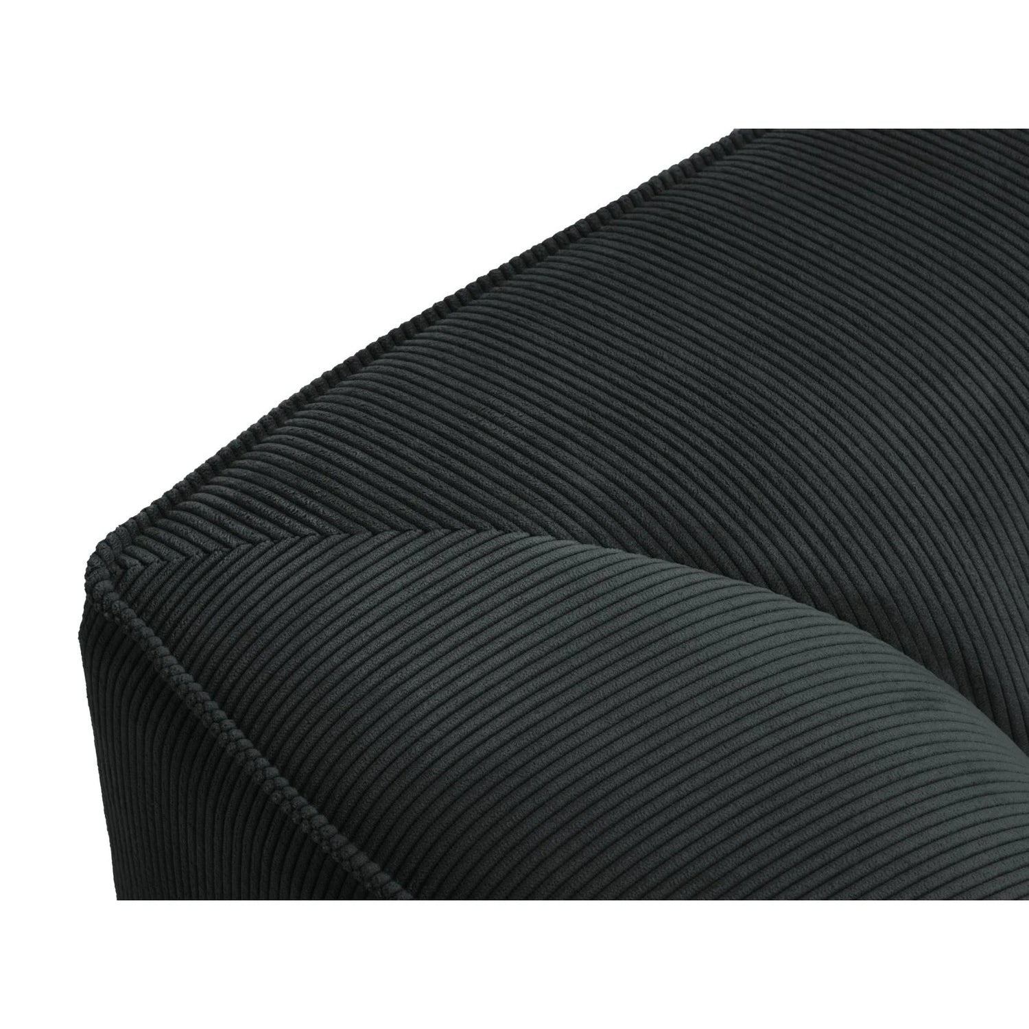 Ruby Pouf mit Bezug in Cord (ScaBla) in Schwarz, 93x93 cm – Bild 3