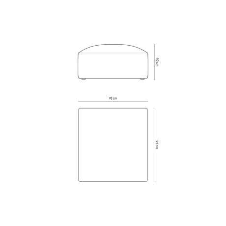 Ruby Pouf mit Bezug in Samt (Sal17) in Grau, 93x93 cm – Bild 2