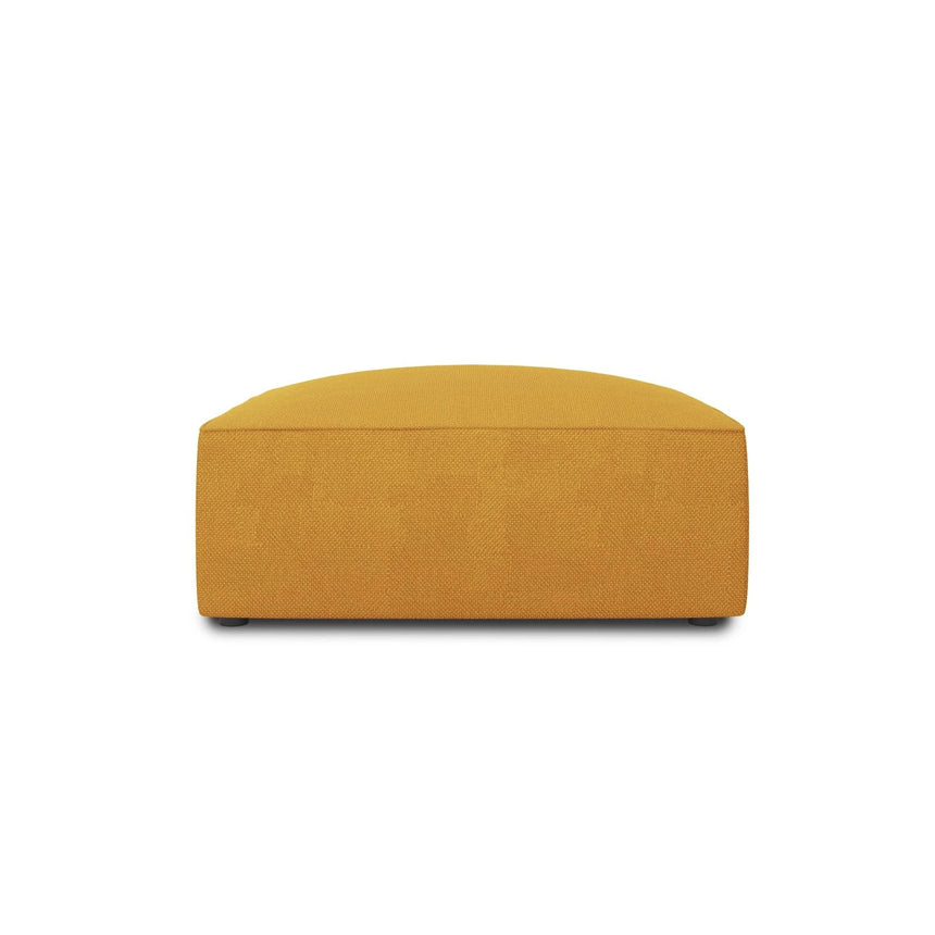 Ruby Pouf mit Bezug in Strukturierter Stoff (Ota4) in Gelb, 93x93 cm – Bild 1