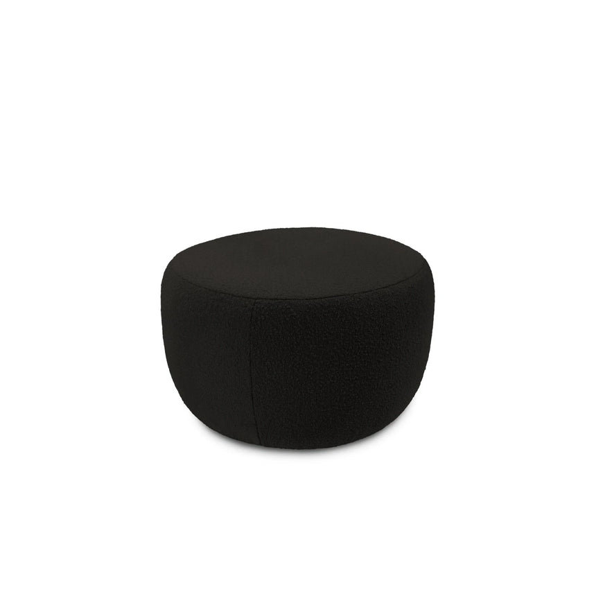 Saamit Pouf mit Bezug aus Boucle (ASCBLACK) in Schwarz, 76x67 cm – Bild 1