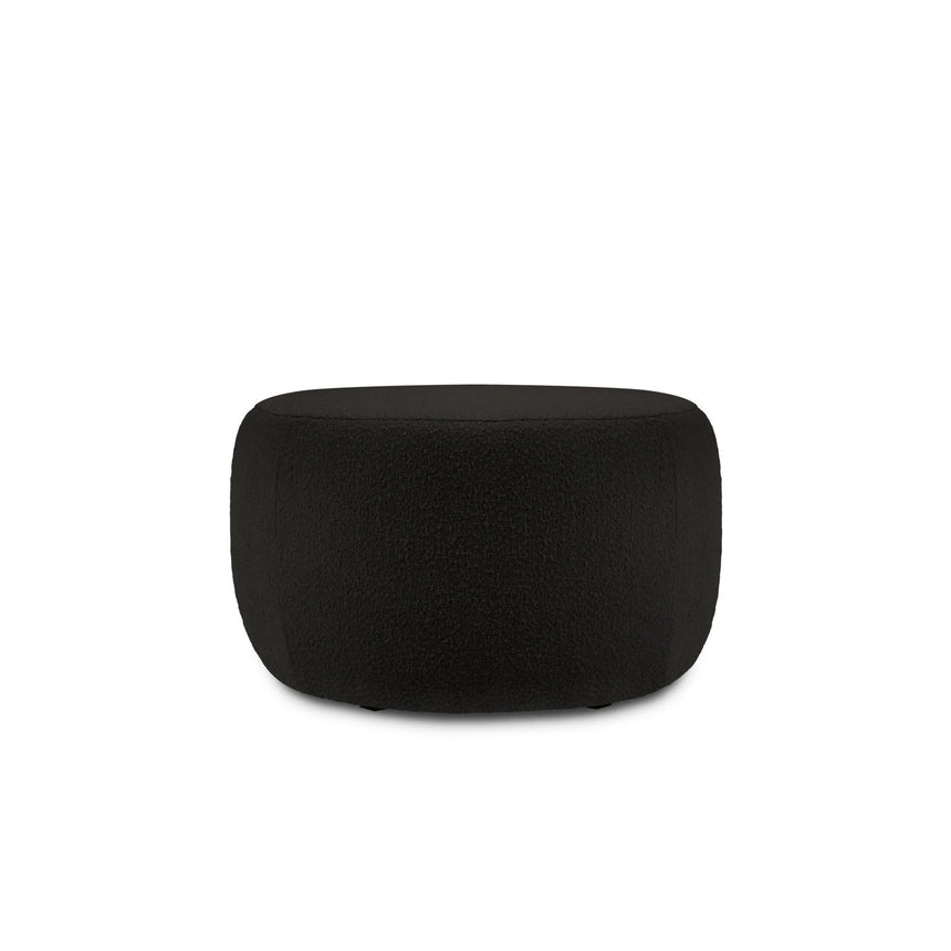 Saamit Pouf mit Bezug aus Boucle (ASCBLACK) in Schwarz, 76x67 cm – Bild 4
