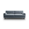 Scott 3-Sitzer Sofa, umwandelbar mit Schlaffunktion, mit Bezug aus Samt (Blu06) in Hellblau, 212x97 cm – Bild 1