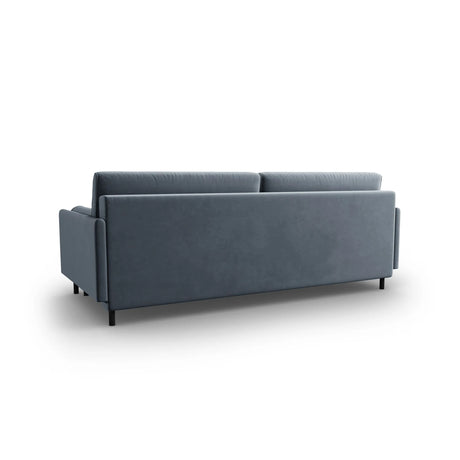 Scott 3-Sitzer Sofa, umwandelbar mit Schlaffunktion, mit Bezug aus Samt (Blu06) in Hellblau, 212x97 cm – Bild 7
