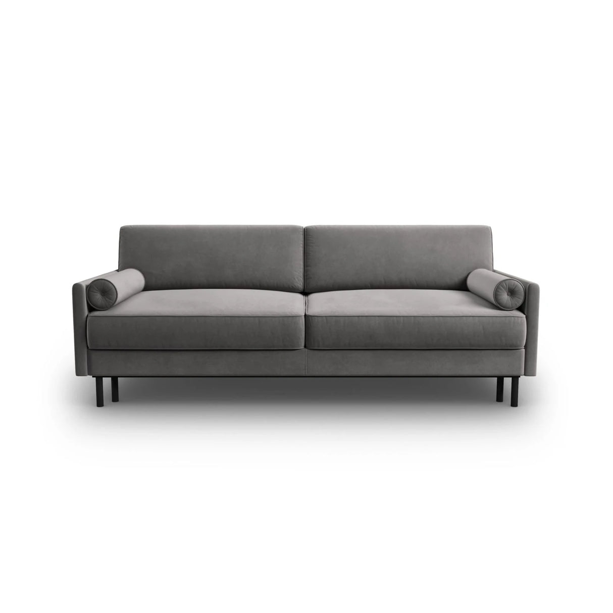Scott 3-Sitzer Sofa, umwandelbar mit Schlaffunktion, mit Bezug aus Samt (Blu13) in Hellgrau, 212x97 cm – Bild 1