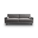 Scott 3-Sitzer Sofa, umwandelbar mit Schlaffunktion, mit Bezug aus Samt (Blu13) in Hellgrau, 212x97 cm – Bild 1