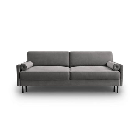 Scott 3-Sitzer Sofa, umwandelbar mit Schlaffunktion, mit Bezug aus Samt (Blu13) in Hellgrau, 212x97 cm – Bild 1