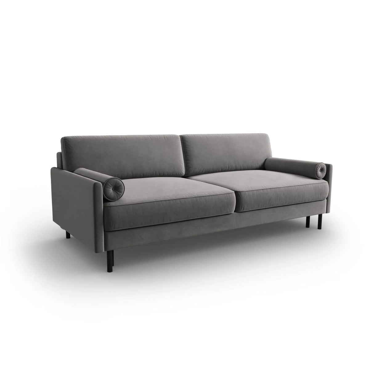 Scott 3-Sitzer Sofa, umwandelbar mit Schlaffunktion, mit Bezug aus Samt (Blu13) in Hellgrau, 212x97 cm – Bild 4