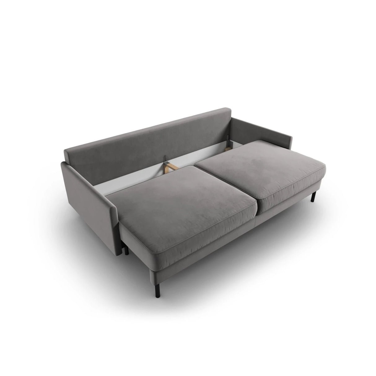 Scott 3-Sitzer Sofa, umwandelbar mit Schlaffunktion, mit Bezug aus Samt (Blu13) in Hellgrau, 212x97 cm – Bild 6