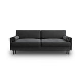 Scott 3-Sitzer Sofa, umwandelbar mit Schlaffunktion, mit Bezug aus Samt (Blu14) in Grau, 212x97 cm – Bild 1