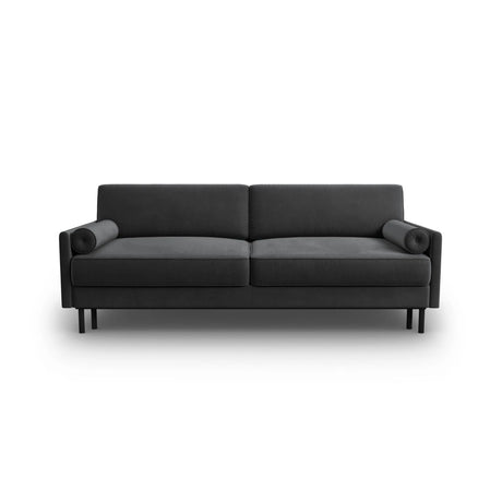 Scott 3-Sitzer Sofa, umwandelbar mit Schlaffunktion, mit Bezug aus Samt (Blu14) in Grau, 212x97 cm – Bild 1