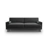 Scott 3-Sitzer Sofa, umwandelbar mit Schlaffunktion, mit Bezug aus Samt (Blu14) in Grau, 212x97 cm – Bild 1