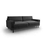 Scott 3-Sitzer Sofa, umwandelbar mit Schlaffunktion, mit Bezug aus Samt (Blu14) in Grau, 212x97 cm – Bild 4