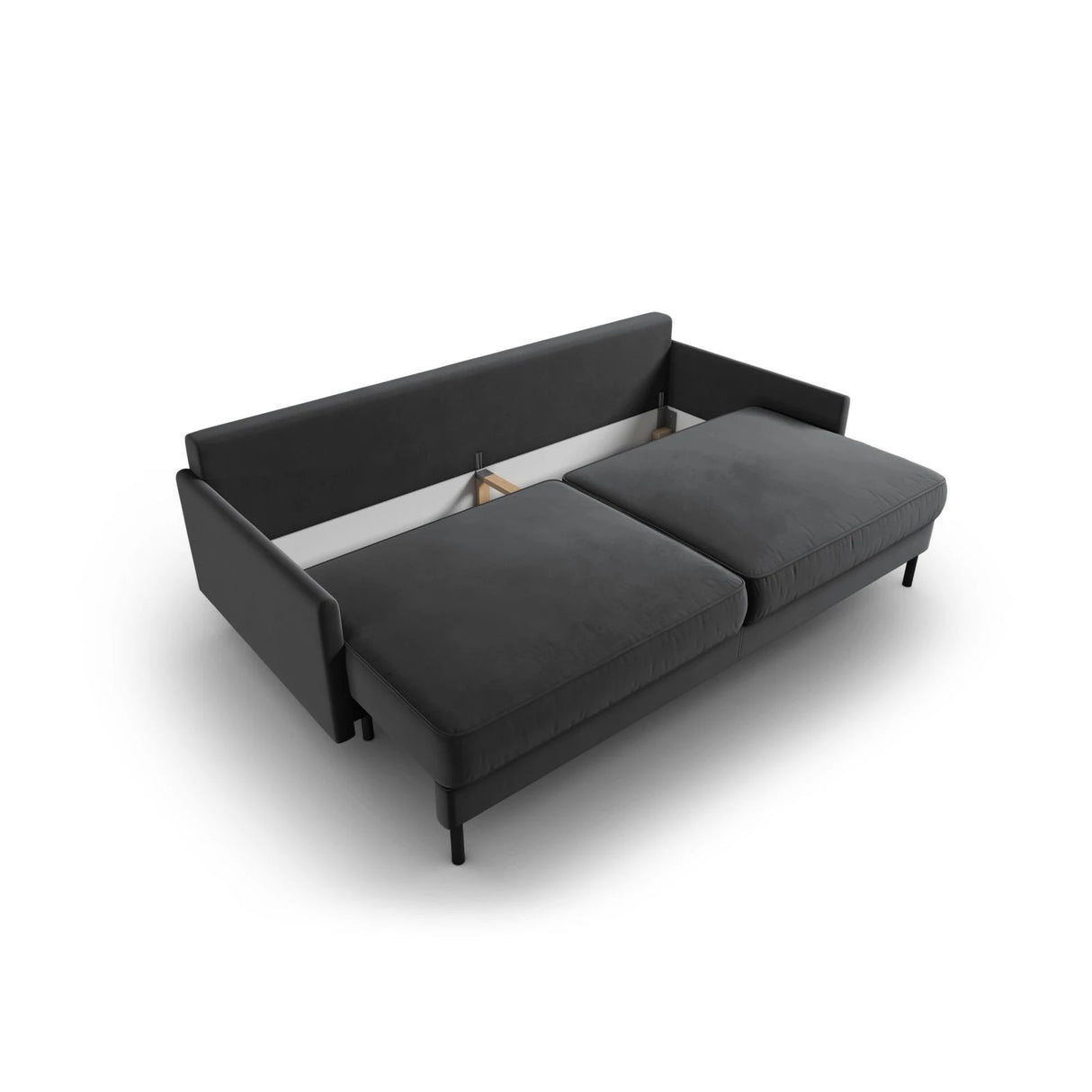 Scott 3-Sitzer Sofa, umwandelbar mit Schlaffunktion, mit Bezug aus Samt (Blu14) in Grau, 212x97 cm – Bild 6