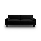 Scott 3-Sitzer Sofa, umwandelbar mit Schlaffunktion, mit Bezug aus Samt (Blu19) in Schwarz, 212x97 cm – Bild 1